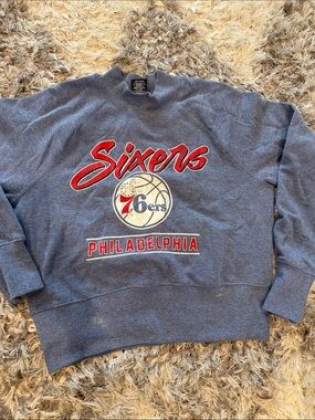 NBA Philadelphia Sixers Heather Navy Crewneck Sweatshirt